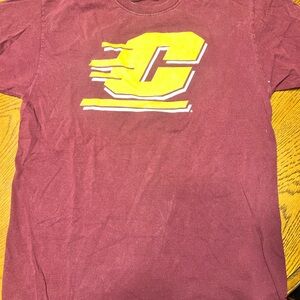 Central Michigan Maroon T-Shirt with Yellow Logo